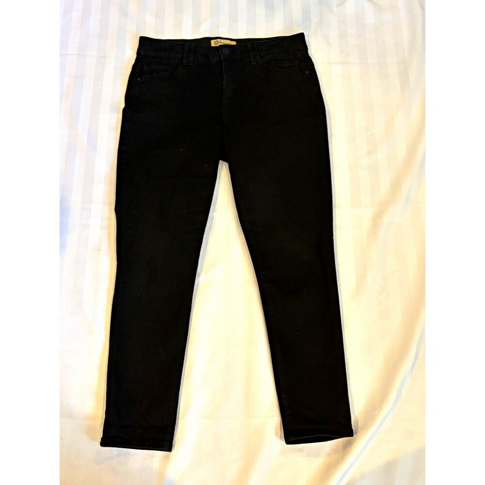 Democracy Women’s Black Skinny Pants Slim Mid Rise Pockets Stretch 28"